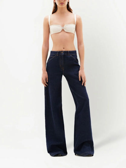 Mid-Rise Wide Jeans