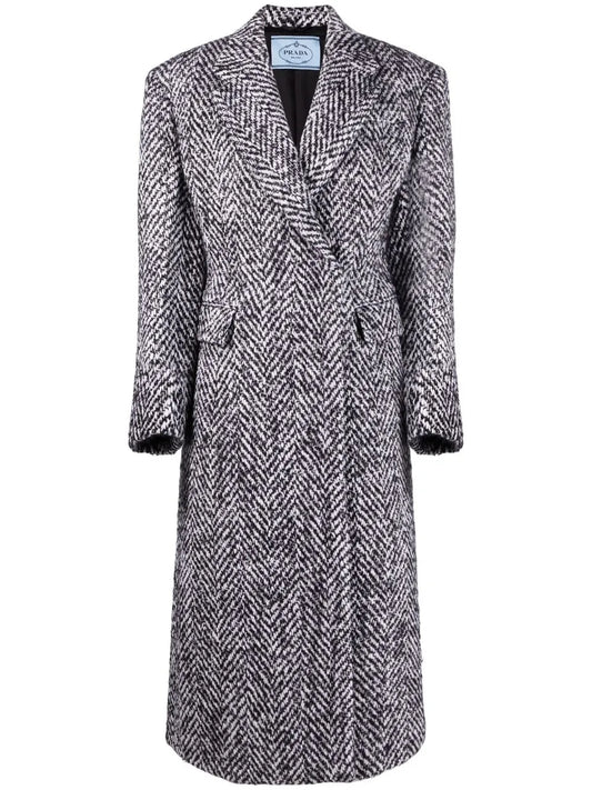 Single-Breasted Herringbone Coat
