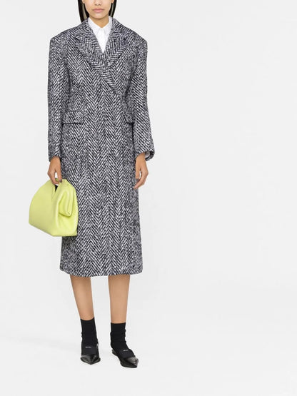 Single-Breasted Herringbone Coat