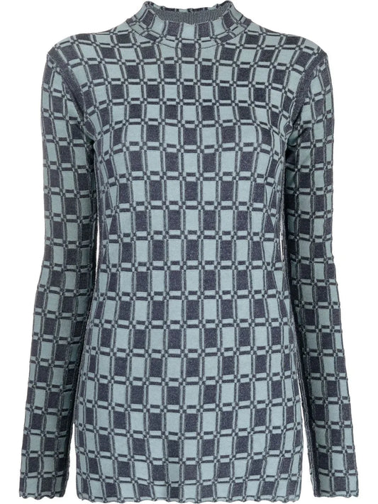 Geometric-Print Long-Sleeve Jumper