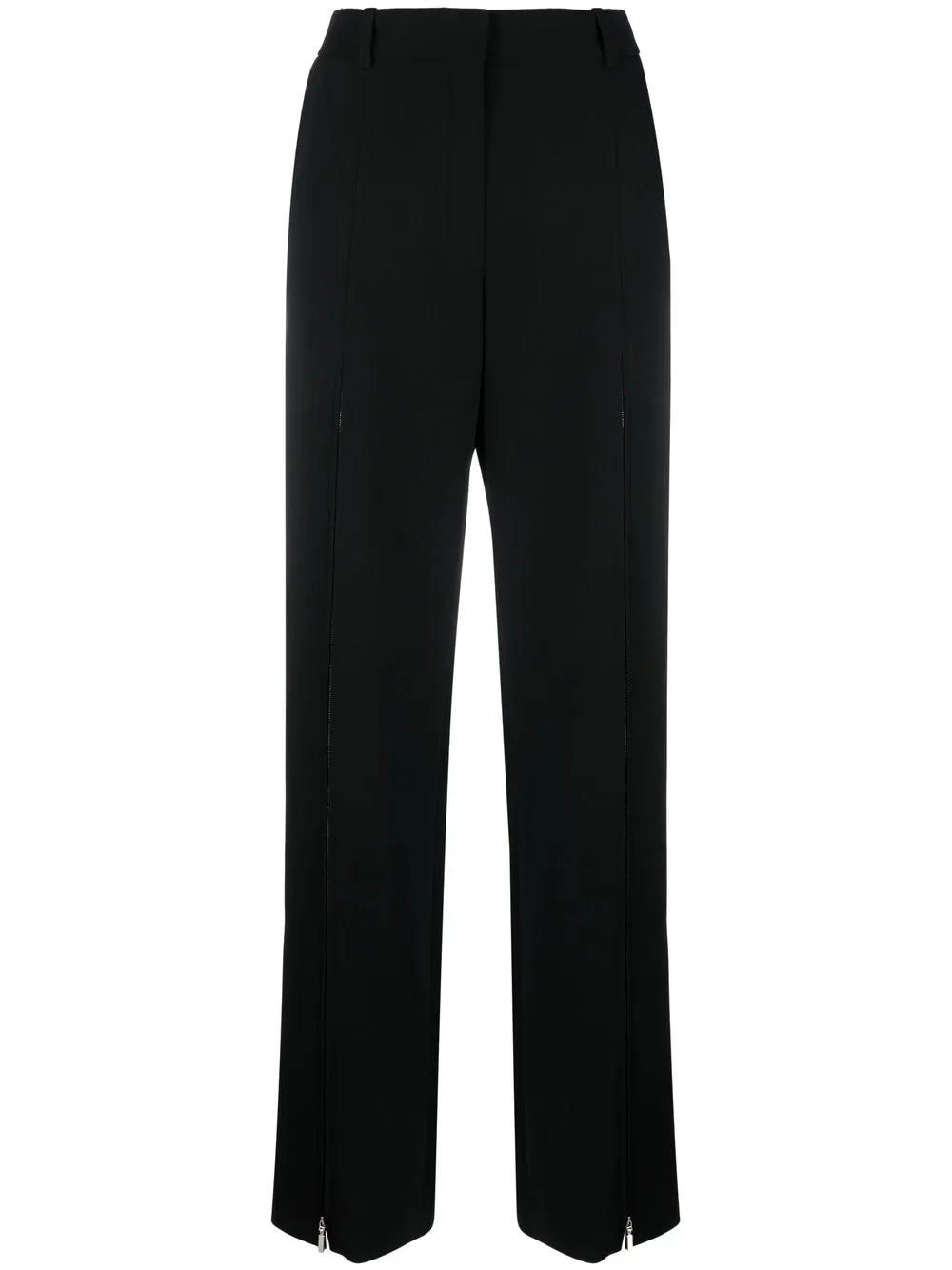 Zip-Detail Wide-Leg Trousers