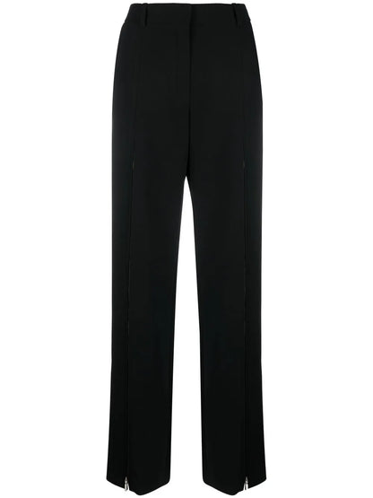 Zip-Detail Wide-Leg Trousers