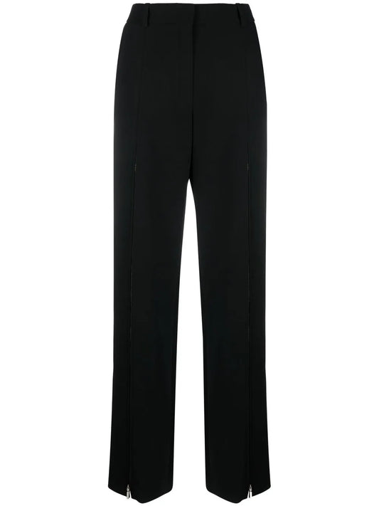 Zip-Detail Wide-Leg Trousers