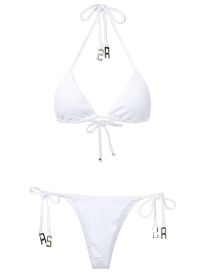 Ribbed Triangle-Shape Bikini