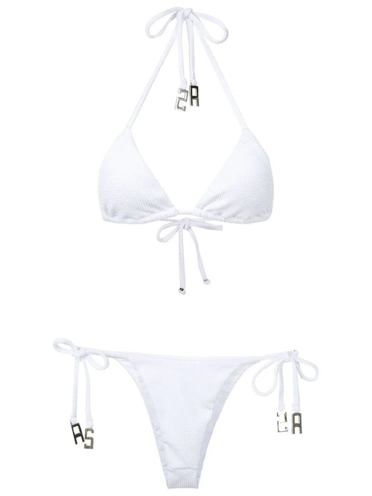 Ribbed Triangle-Shape Bikini