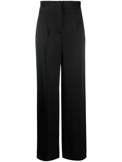 Pleat-Detail Straight-Leg Trousers