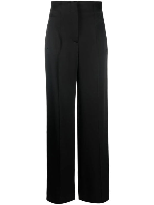 Pleat-Detail Straight-Leg Trousers
