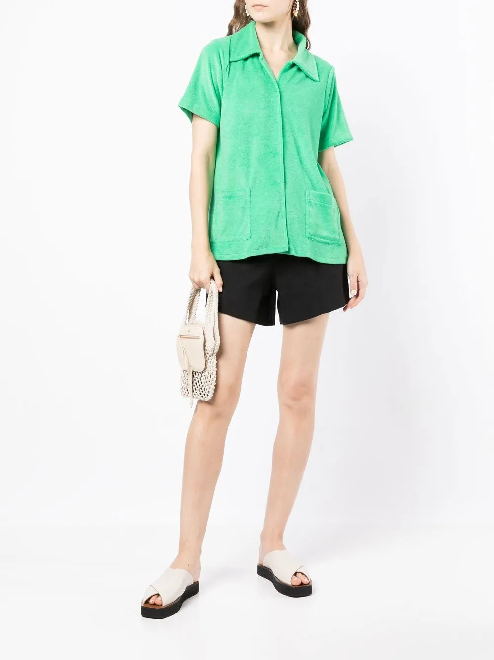 Towelling-Effect Short-Sleeve Shirt