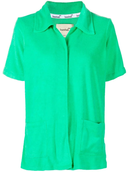 Towelling-Effect Short-Sleeve Shirt