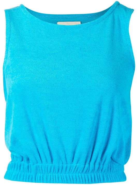 Sleeveless Towelling-Effect Top
