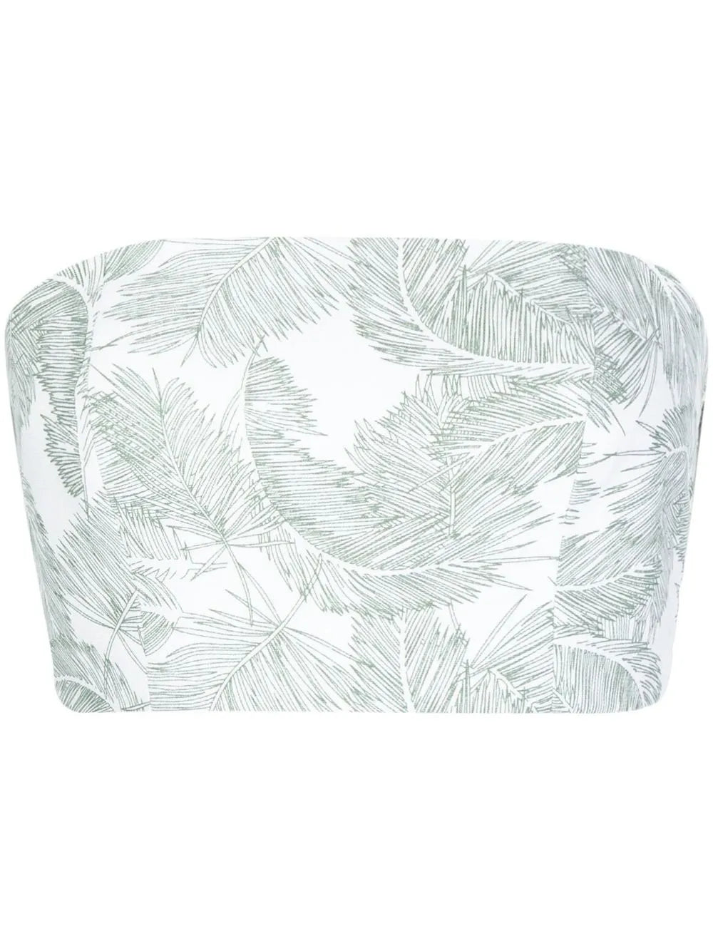 Palm Leaf-Print Bustier Top