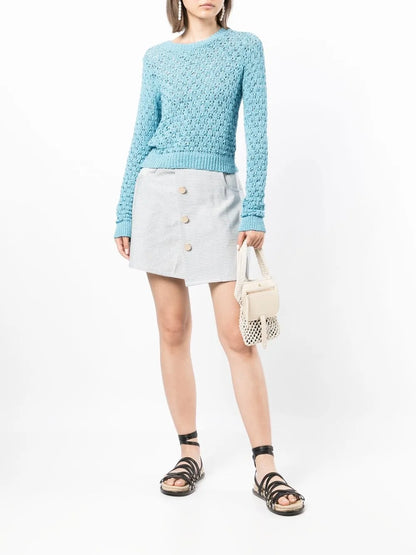 Pinstripe-Print Skirt