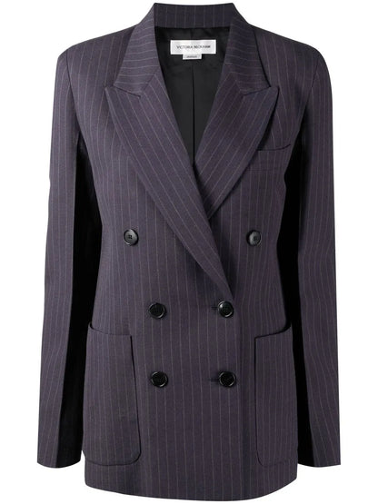 Striped Double-Breasted Blazer