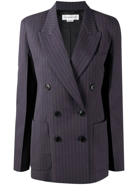 Striped Double-Breasted Blazer