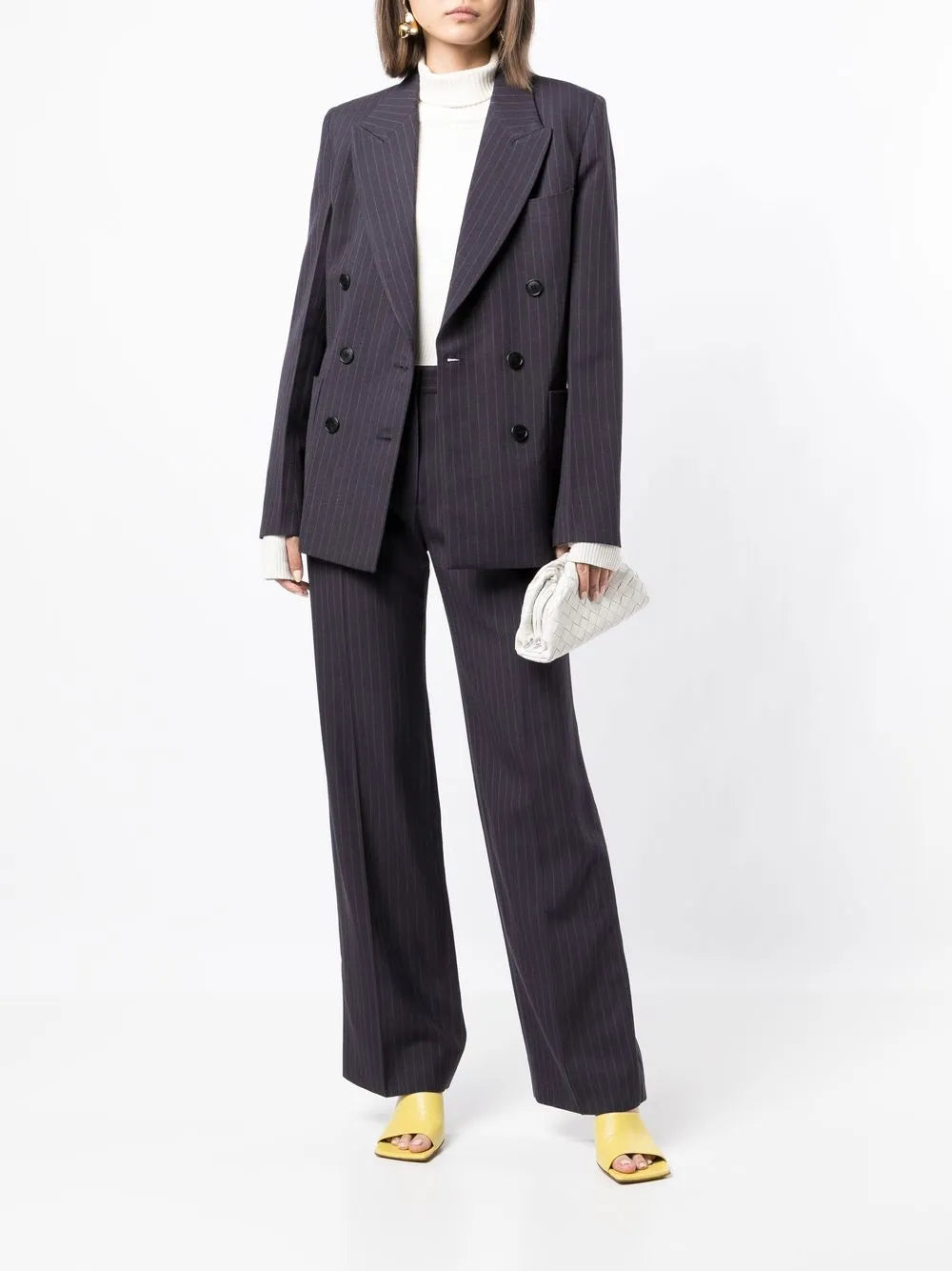 Striped Double-Breasted Blazer