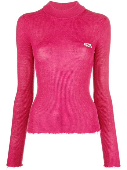 Logo-Print Ribbed-Knit Jumper