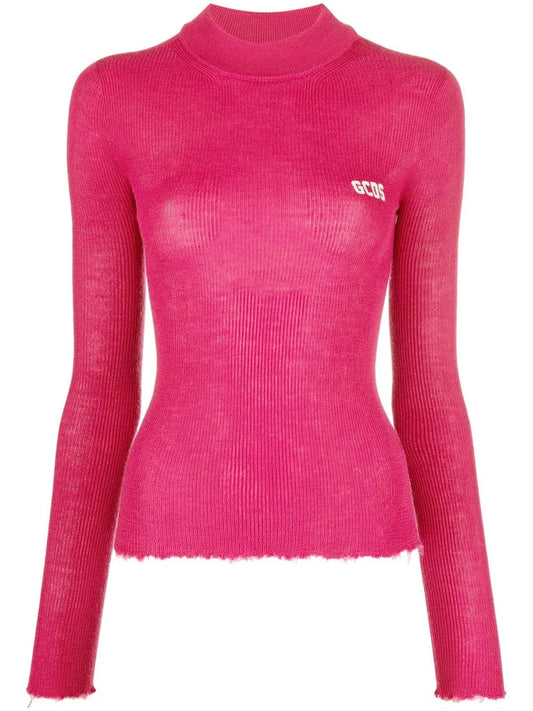 Logo-Print Ribbed-Knit Jumper