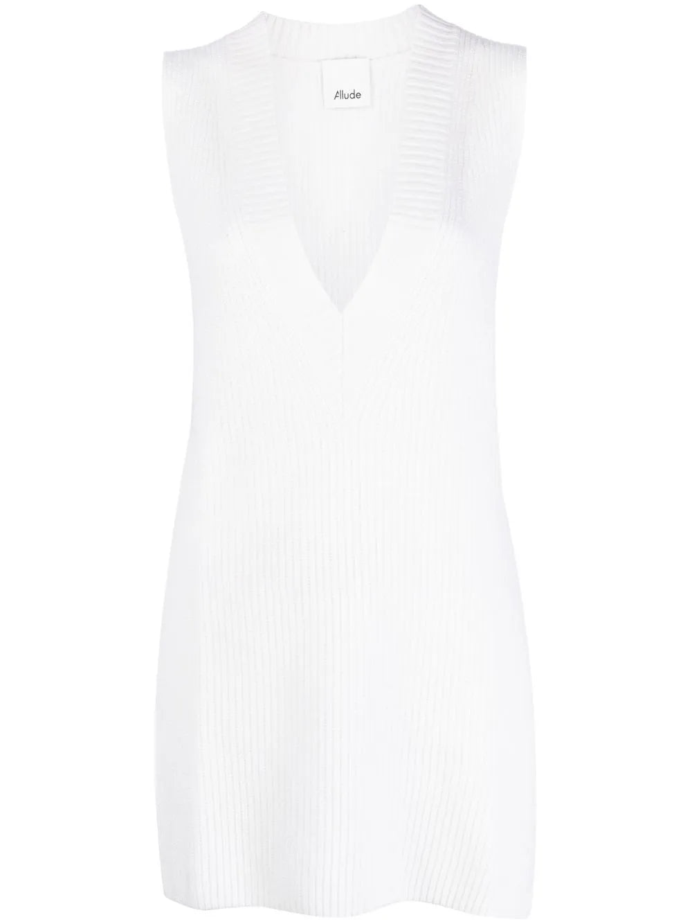 V-Neck Ribbed-Knit Top
