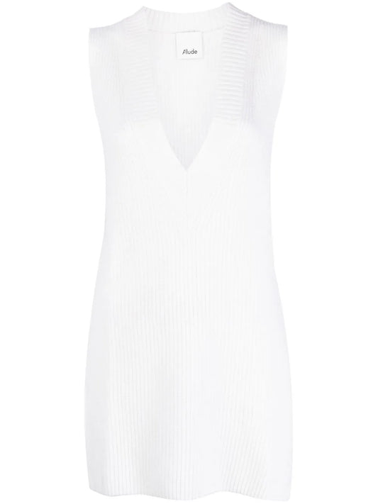 V-Neck Ribbed-Knit Top