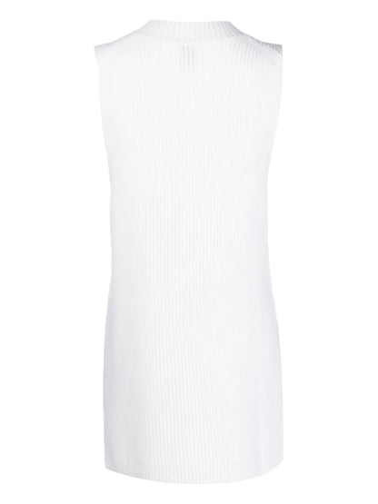 V-Neck Ribbed-Knit Top