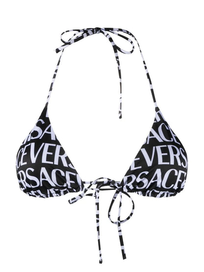Logo-Print Triangle Bikini Top