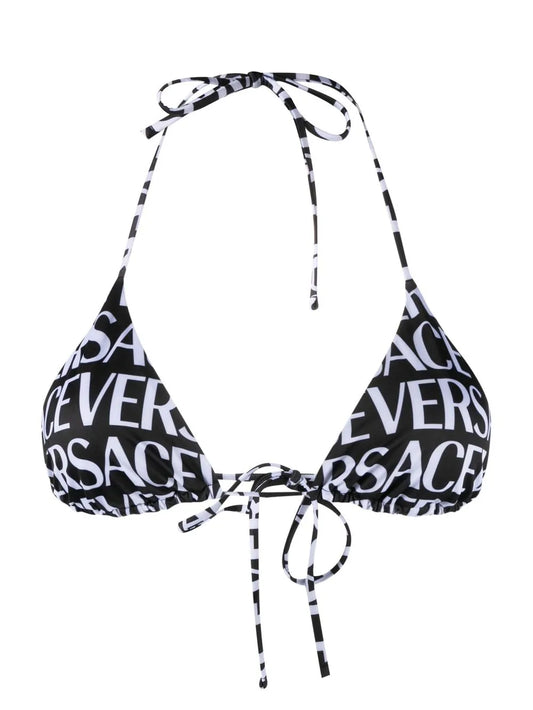 Logo-Print Triangle Bikini Top