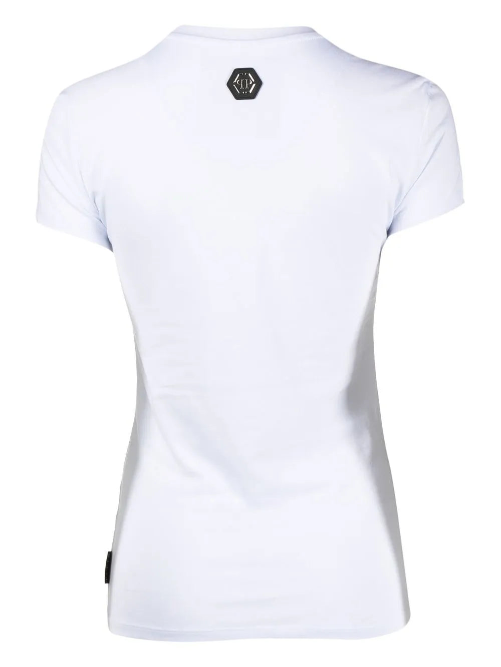 Skull-Strass V-Neck T-Shirt