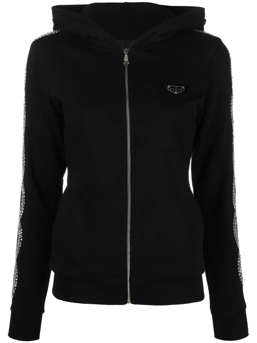 Rhinestone-Embellished Full-Zip Hoodie