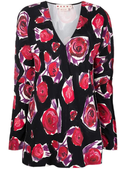 Rose Print Top