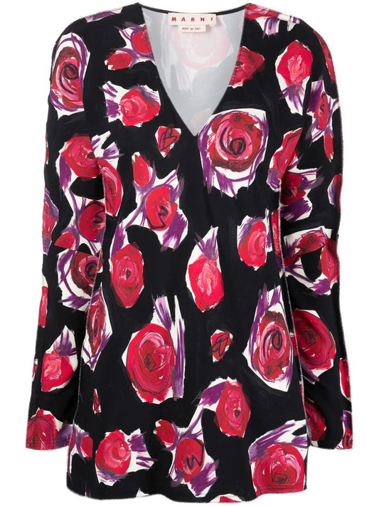 Rose Print Top