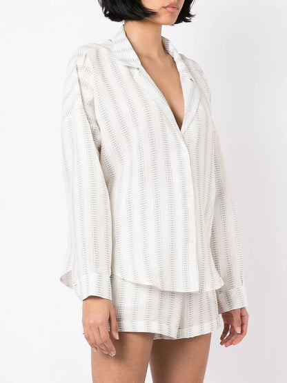 Striped Notched-Collar Shirt
