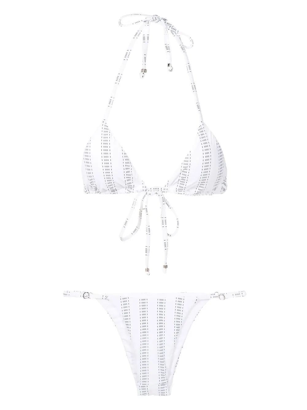 Stripe-Print Triangle Bikini Set