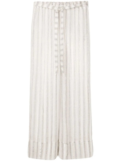 Stripe-Print Tie-Waist Palazzo Pants