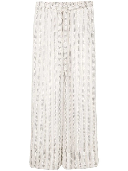 Stripe-Print Tie-Waist Palazzo Pants