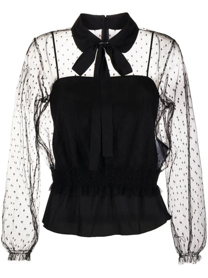 Polka Dot Transparent Blouse