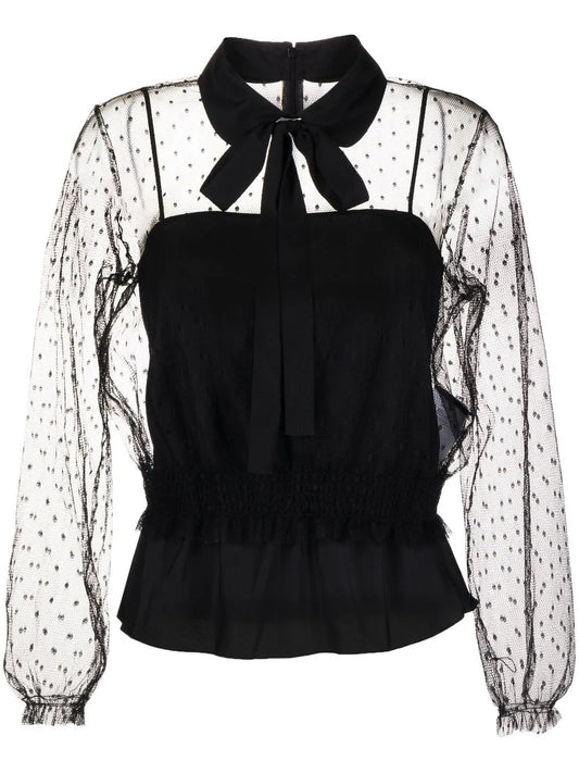 Polka Dot Transparent Blouse
