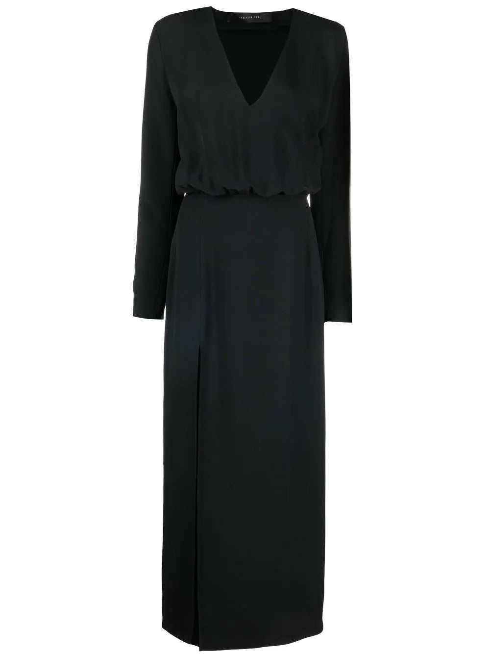 Slit-Detail V-Neck Dress