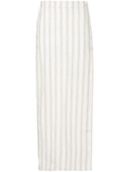 Stripe-Print Maxi Skirt