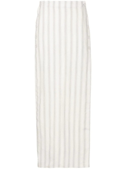Stripe-Print Maxi Skirt
