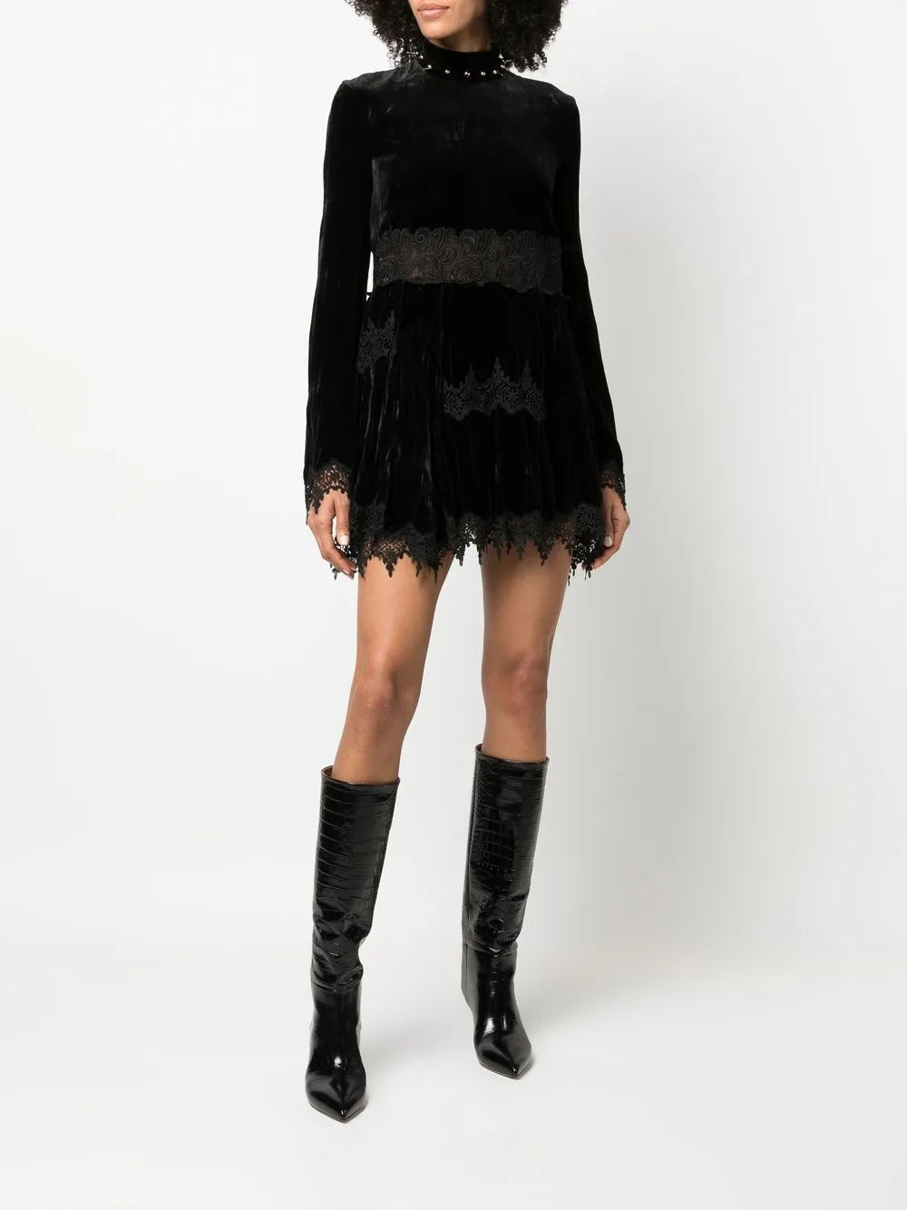 Lace-Panel Minidress