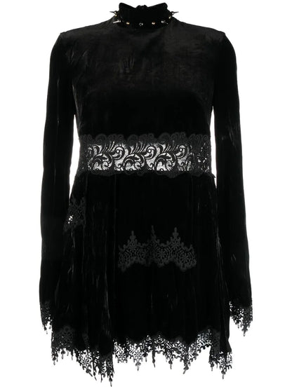 Lace-Panel Minidress