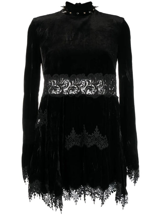 Lace-Panel Minidress