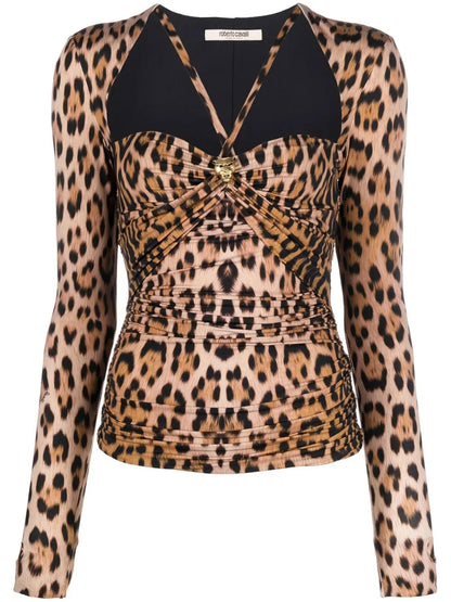 Jaguar Print Long-Sleeve Top