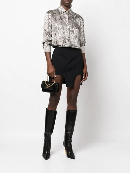 Crocodile-Print Long-Sleeve Shirt