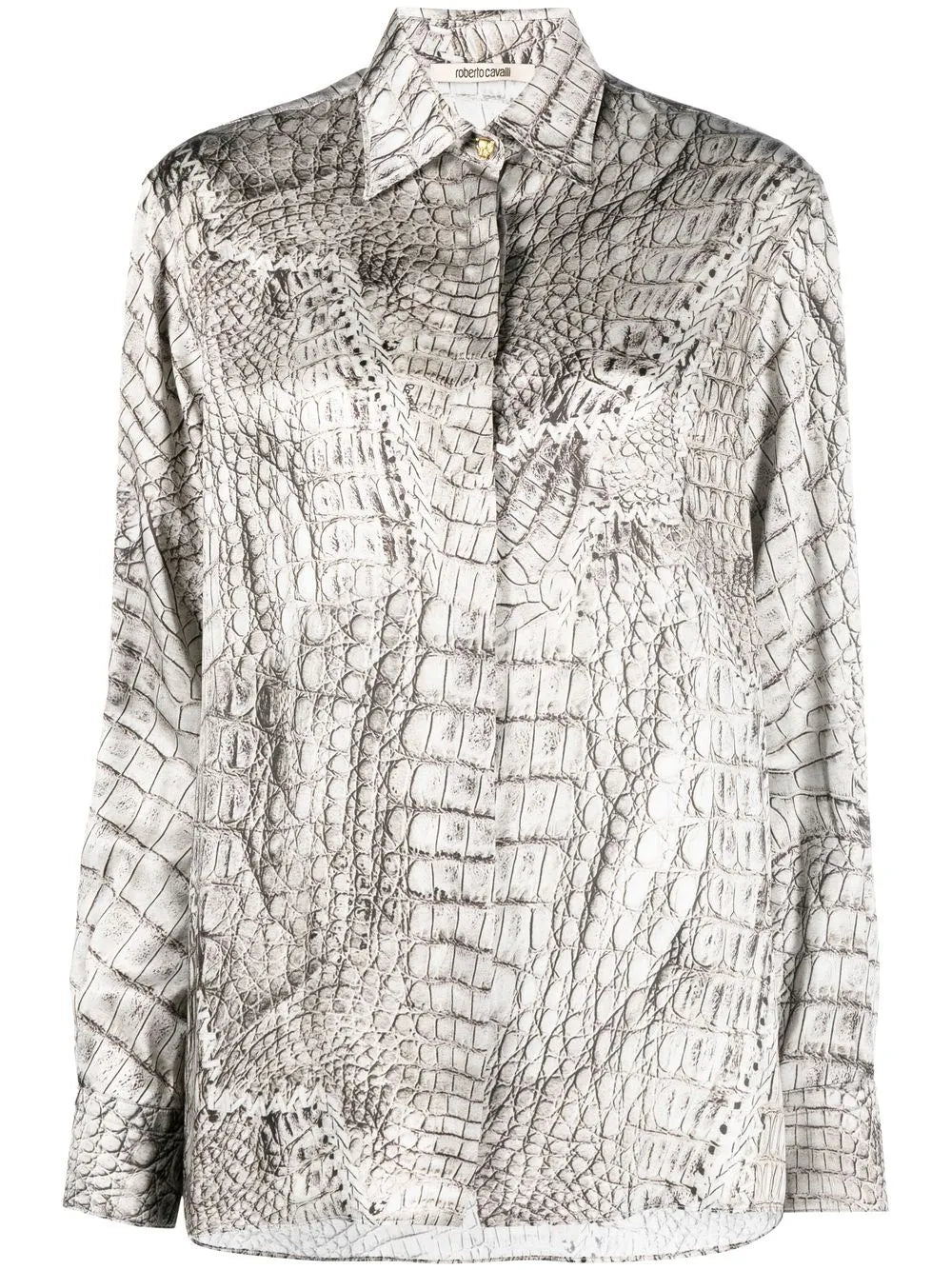 Crocodile-Print Long-Sleeve Shirt