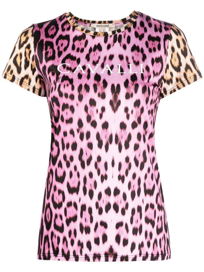 Leopard-Print Logo T-Shirt