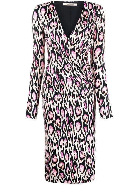 Leopard Print Wrap Dress