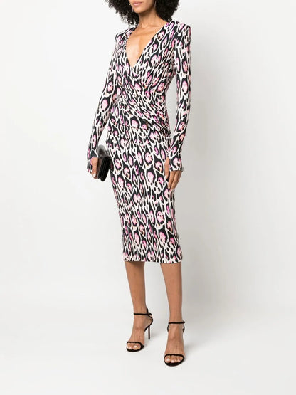 Leopard Print Wrap Dress