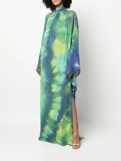 Tie-Dye Floor-Length Dress