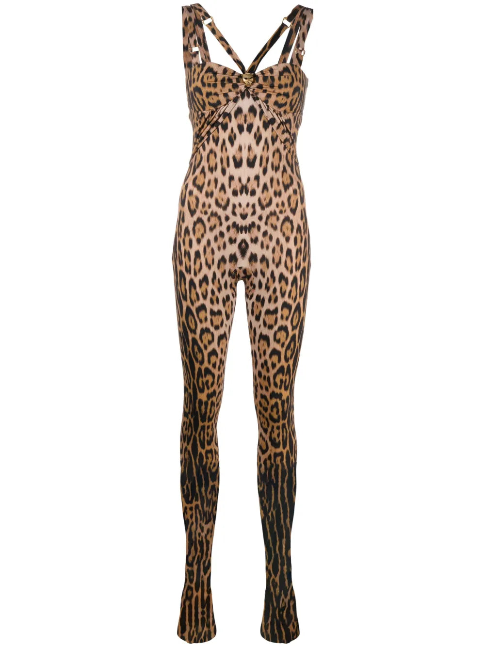 Leopard-Print Sleeveless Jumpsuit